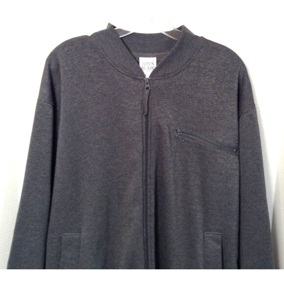 Vtg John Blair Jacket Men XL Gray Full Zip Lightweight Windbreaker Grandpa Dad - Picture 3 of 10